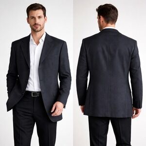 Pal Zileri Pull Mens 44R Blazer IT 54 Wool Blend 3 Button Sport Coat Black Italy